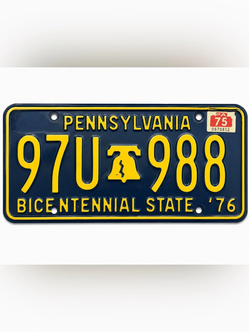 Pennsylvania Bicentennial State 1976 License Plate